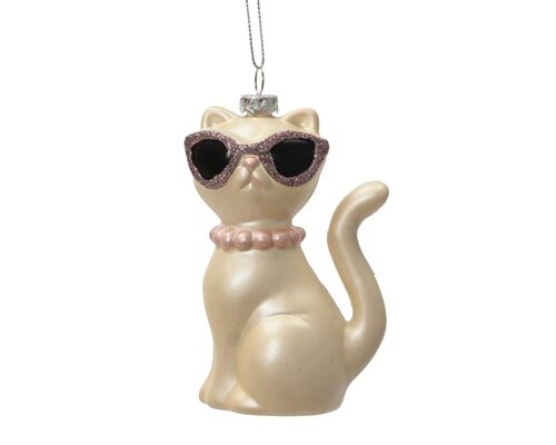 Decoris Kat polystyreen - wit/kleur(en) - 8 × 5,5 × 11,1 cm - afbeelding 1