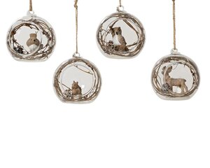 Decoris glazen kerstbal bruin – diameter 8 cm, hoogte 8,5 cm