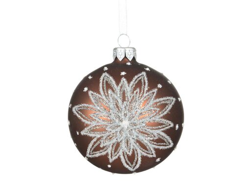 Decoris Kerstbal glas - espresso - Ø 8 cm