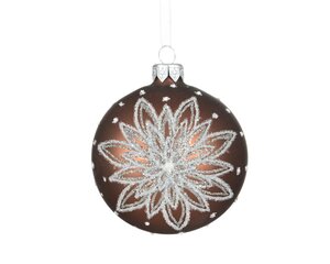Decoris Kerstbal glas - espresso - Ø 8 cm