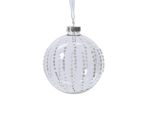 Decoris Kerstbal glas - helder - Ø 8 cm - afbeelding 1