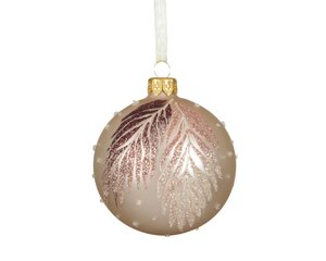 Decoris Kerstbal glas - parel - Ø 8 cm