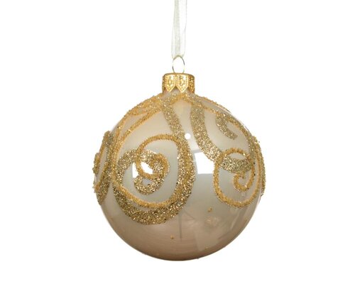 Decoris Kerstbal glas - parel - Ø 8 cm