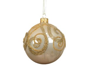 Decoris Kerstbal glas - parel - Ø 8 cm