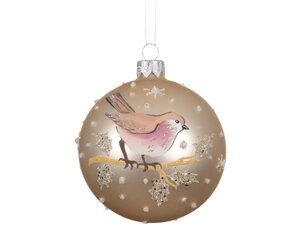 Decoris Kerstbal glas - parel - Ø 8 cm