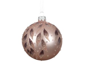 Decoris Kerstbal glas - poederroze - Ø 8 cm
