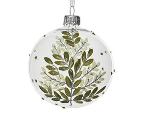 Decoris Kerstbal glas - transparant - Ø 8 cm - afbeelding 1