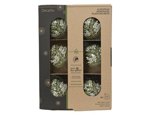 Decoris Kerstbal glas - transparant - Ø 8 cm - afbeelding 2