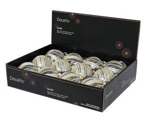 Decoris Kerstbal glas - transparant - Ø 8 cm - afbeelding 2