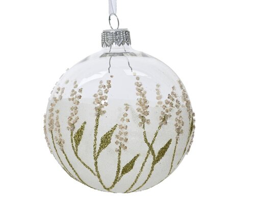 Decoris Kerstbal glas - transparant - Ø 8 cm