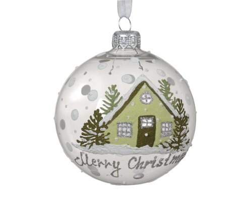 Decoris Kerstbal glas - transparant - Ø 8 cm