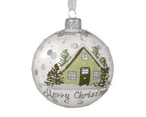 Decoris Kerstbal glas - transparant - Ø 8 cm