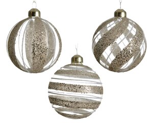 Decoris Kerstbal glas - transparant - Ø 8 cm - afbeelding 1