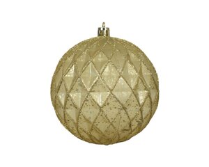 Decoris Kerstbal kunststof - antiek goud - Ø 10 cm - afbeelding 1