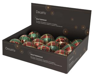 Decoris Kerstbal kunststof - kerstrood - Ø 8 cm - afbeelding 9