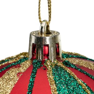 Decoris Kerstbal kunststof - kerstrood - Ø 8 cm - afbeelding 4