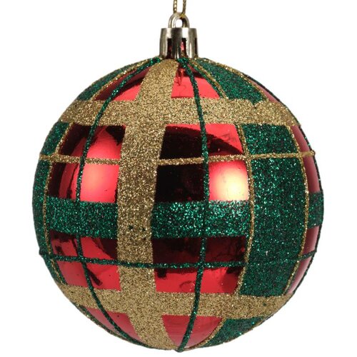 Decoris Kerstbal kunststof - kerstrood - Ø 8 cm - afbeelding 6