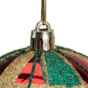 Decoris Kerstbal kunststof - kerstrood - Ø 8 cm - afbeelding 7