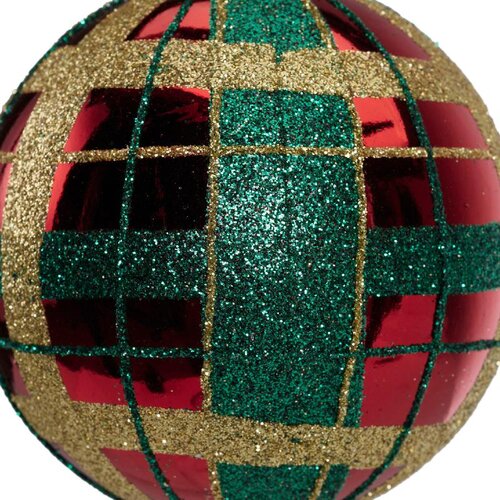 Decoris Kerstbal kunststof - kerstrood - Ø 8 cm - afbeelding 8