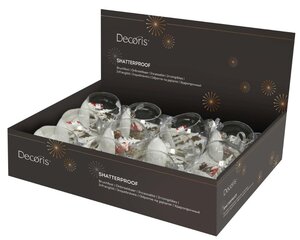 Decoris Kerstbal kunststof - transparant - Ø 8 cm - afbeelding 2