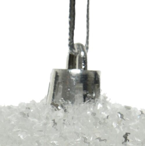 Decoris Kerstbal kunststof - winterwit transparant - Ø 10 cm - afbeelding 4