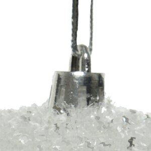 Decoris Kerstbal kunststof - winterwit transparant - Ø 10 cm - afbeelding 4