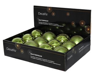 Decoris Kerstbal polystyreen - dennengroen/kleur(en) - Ø 10 cm - afbeelding 2