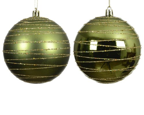 Decoris Kerstbal polystyreen - dennengroen/kleur(en) - Ø 10 cm - afbeelding 1