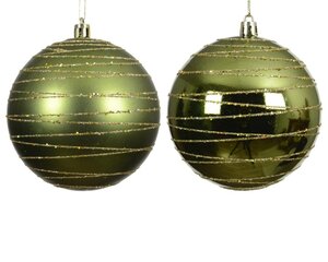 Decoris Kerstbal polystyreen - dennengroen/kleur(en) - Ø 10 cm - afbeelding 1