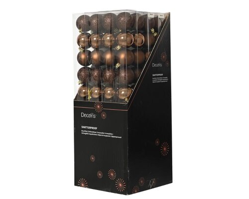 Decoris Kerstbal polystyreen - espresso - Ø 6 cm - afbeelding 3