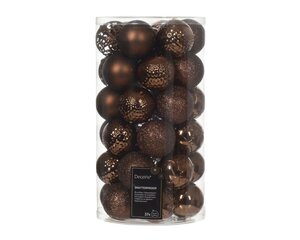 Decoris Kerstbal polystyreen - espresso - Ø 6 cm - afbeelding 1