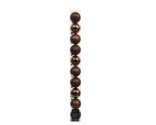 Decoris Kerstbal polystyreen - espresso - Ø 6 cm - afbeelding 1
