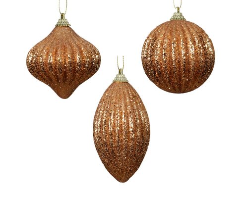 Decoris Kerstbal schuim - brandy - Ø 8 cm - afbeelding 1