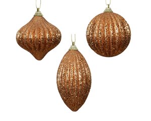 Decoris Kerstbal schuim - brandy - Ø 8 cm - afbeelding 1