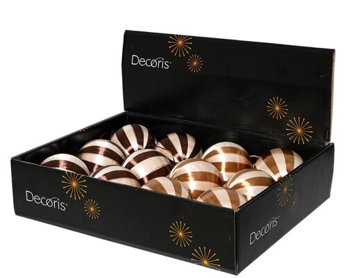 Decoris Kerstbal schuim - bruin/kleur(en) - Ø 8 cm - afbeelding 2