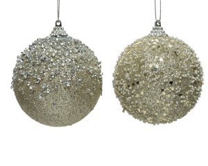 Decoris Kerstbal schuim - champagne - Ø 8 cm - afbeelding 1