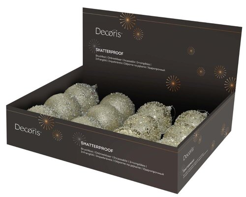 Decoris Kerstbal schuim - champagne - Ø 8 cm - afbeelding 2