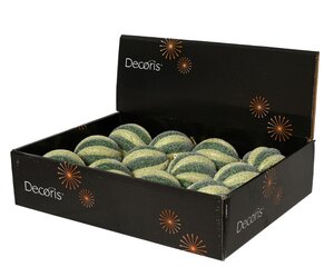 Decoris Kerstbal schuim - dennengroen/kleur(en) - Ø 8 cm - afbeelding 2