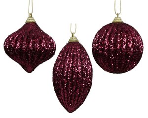 Decoris Kerstbal schuim - donker roze - Ø 8 cm - afbeelding 1