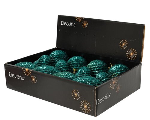 Decoris Kerstbal schuim - Emerald - Ø 8 cm - afbeelding 2
