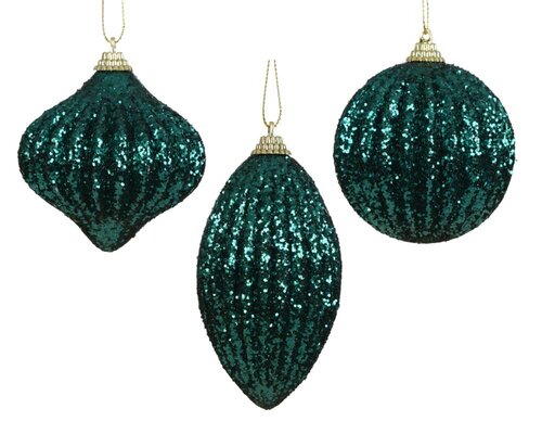 Decoris Kerstbal schuim - Emerald - Ø 8 cm - afbeelding 1