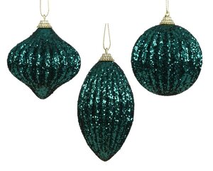 Decoris Kerstbal schuim - Emerald - Ø 8 cm - afbeelding 1