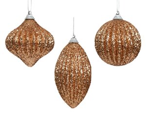 Decoris Kerstbal schuim - karamel bruin - Ø 8 cm - afbeelding 1