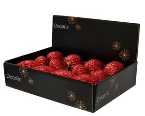 Decoris Kerstbal schuim - kerstrood - Ø 8 cm - afbeelding 2