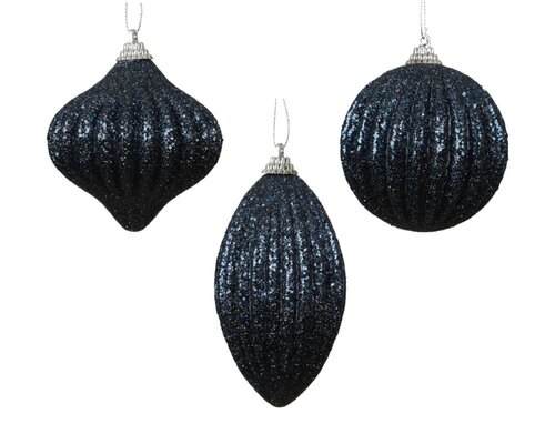 Decoris Kerstbal schuim - nachtblauw - Ø 8 cm - afbeelding 1