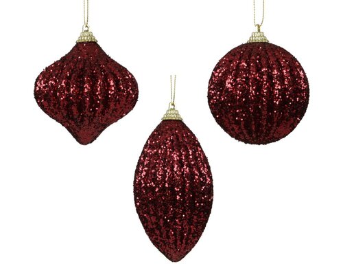 Decoris Kerstbal schuim - ossenbloed - Ø 8 cm - afbeelding 1
