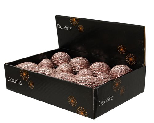 Decoris Kerstbal schuim - poederroze - Ø 8 cm - afbeelding 2