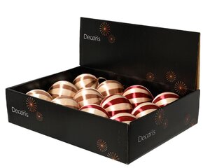 Decoris Kerstbal schuim - rood/kleur(en) - Ø 10 cm - afbeelding 2