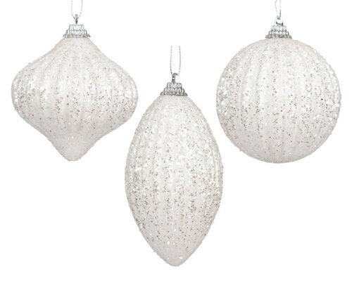 Decoris Kerstbal schuim - winterwit - Ø 8 cm - afbeelding 1