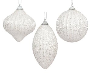 Decoris Kerstbal schuim - winterwit - Ø 8 cm - afbeelding 1